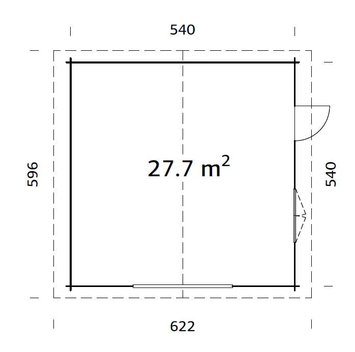Timber Garage Roger 27.7 m² kit