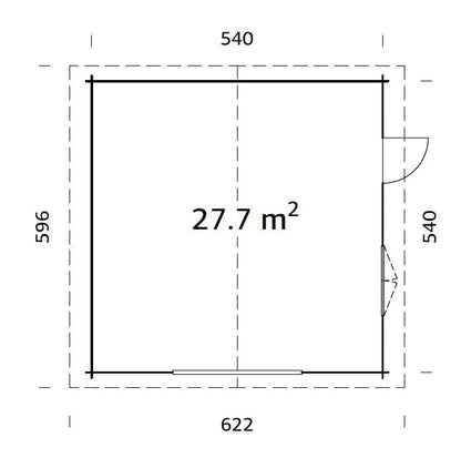 Timber Garage Roger 27.7 m² kit