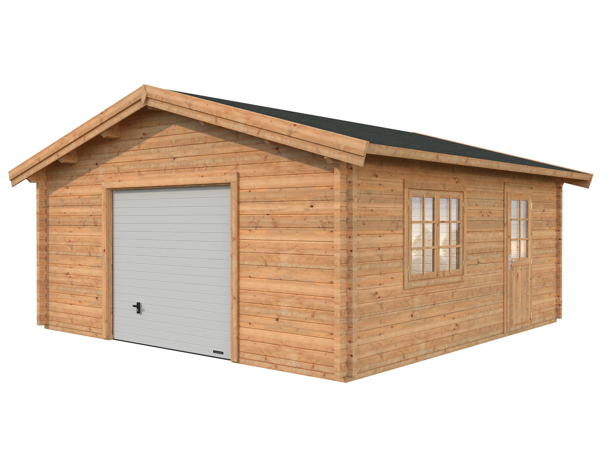 Timber Garage Roger 27.7 m² with sectional door