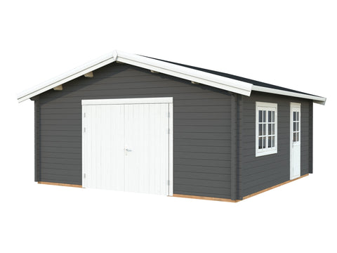 Grey with white trim