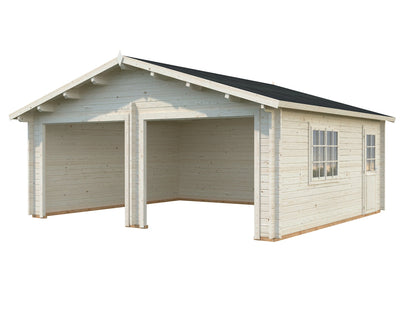 Timber Garage Roger 28.4 m² kit, clear dip-treated