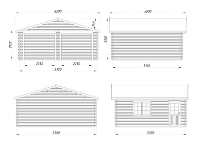 Timber Garage Roger 28.4 m² kit