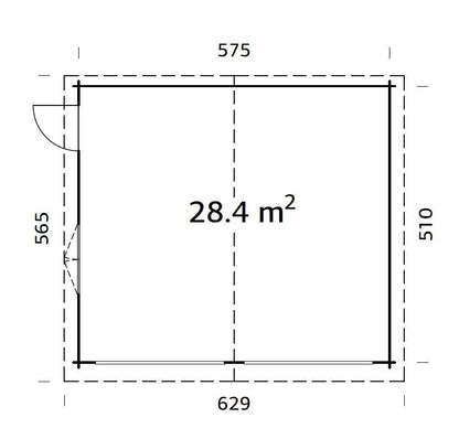 Timber Garage Roger 28.4 m² kit