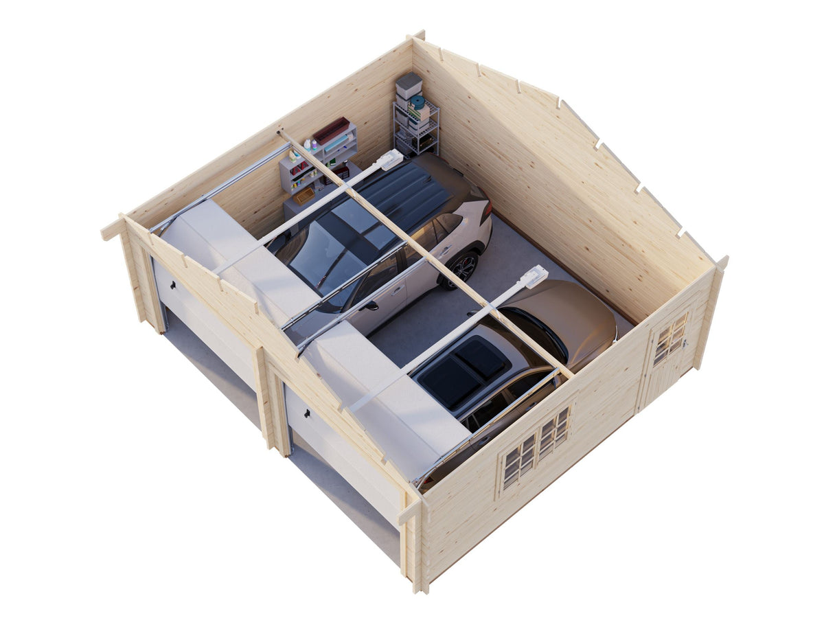 Timber Garage Roger 28.4 m² with sectional door