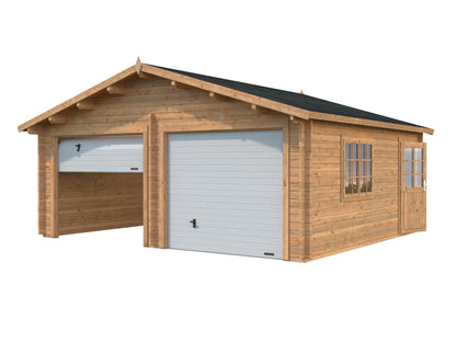 Timber Garage Roger 28.4 m² with sectional door