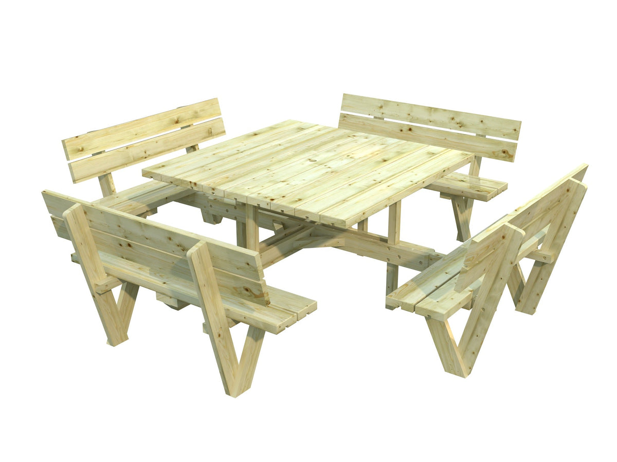 Timber Table and Bench Kit Arthur, green pressure-treated