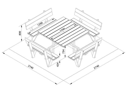 Timber Table and Bench Kit Arthur
