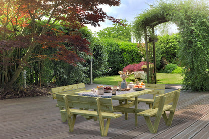 Timber Table and Bench Kit Arthur, green pressure-treated