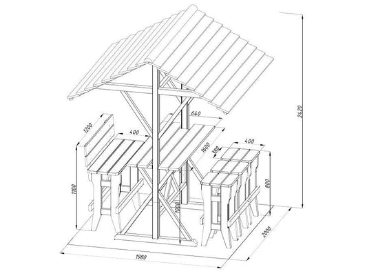 Timber Table and Bench Kit Leo