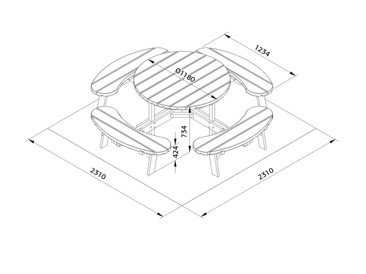 Timber Table and Bench Kit Oscar
