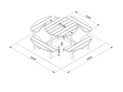 Timber Table and Bench Kit Oscar