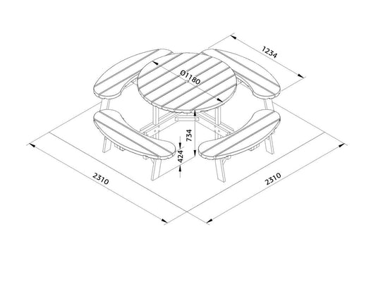 Timber Table and Bench Kit Oscar