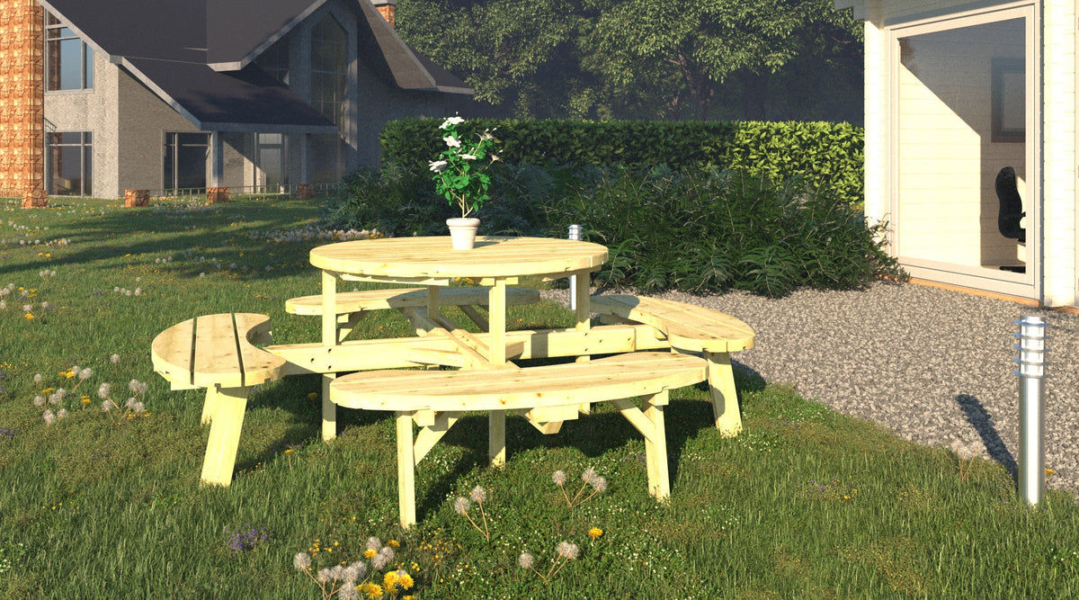Timber Table and Bench Kit Oscar, green pressure-treated