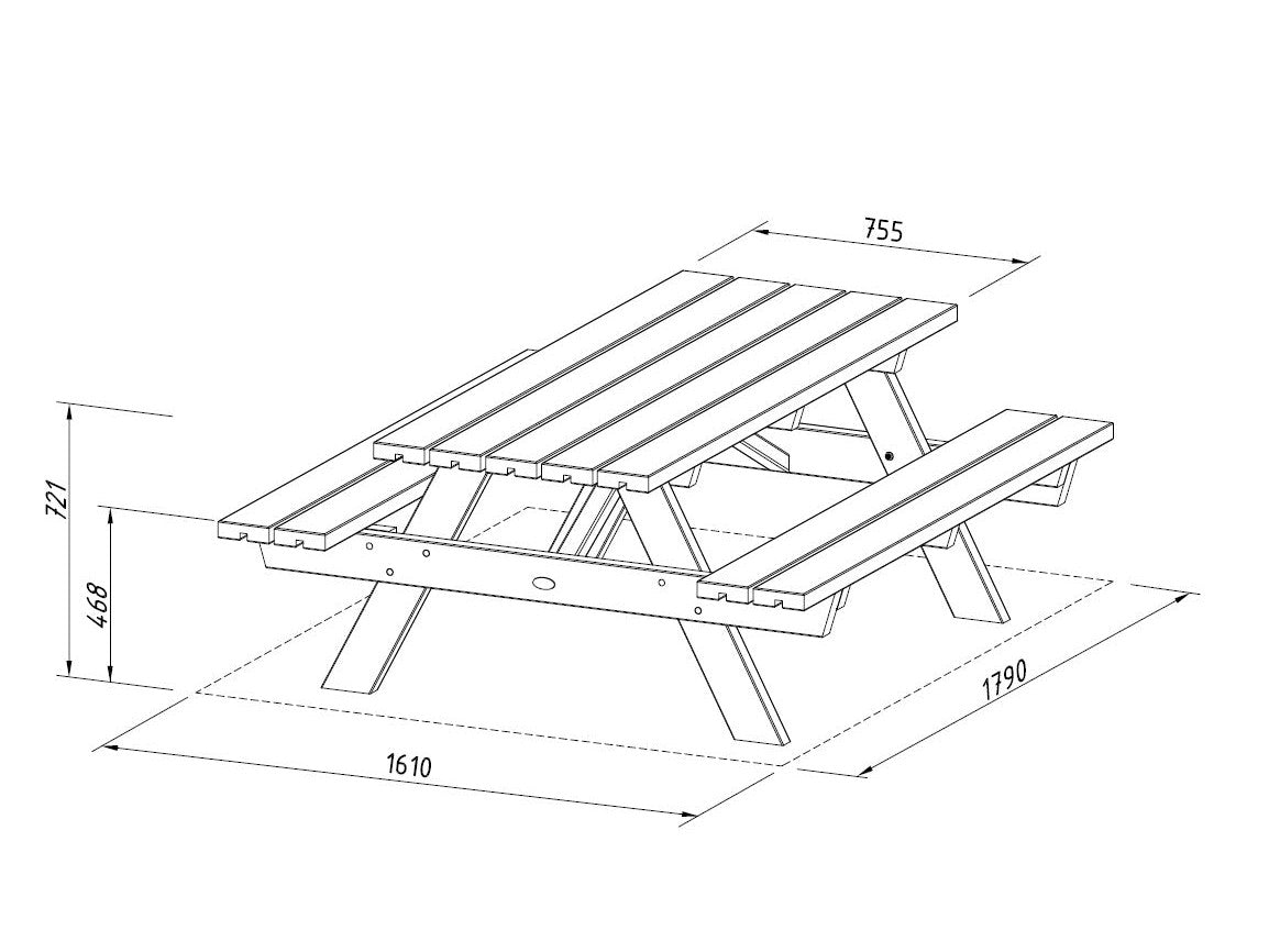 Timber Table and Bench Kit Ruby 18