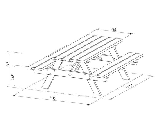 Timber Table and Bench Kit Ruby 18