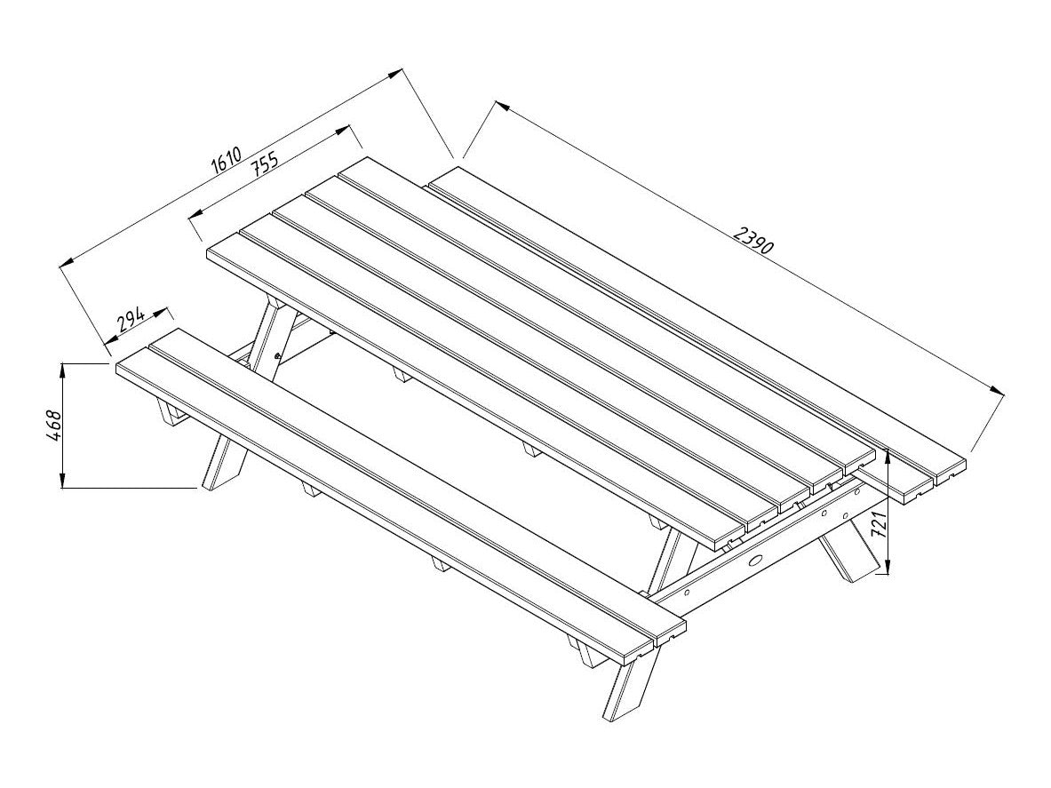 Timber Table and Bench Kit Ruby 24