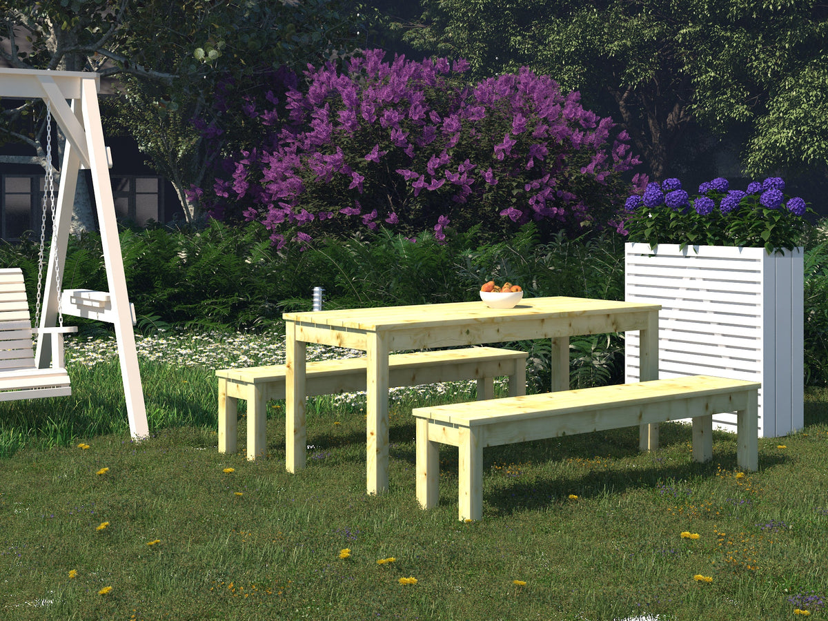Timber Table and Bench Kit Sanne 18