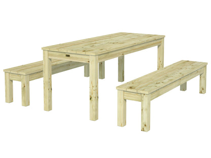 Timber Table and Bench Kit Sanne 18, green pressure-treated