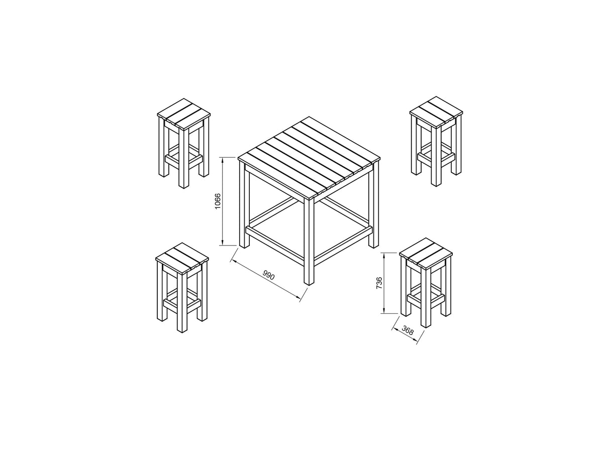 Timber Table and Seat Kit Aron