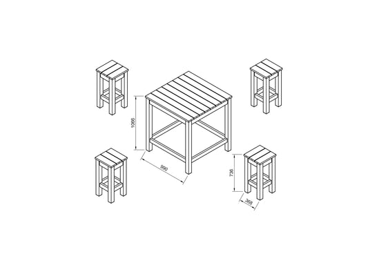 Timber Table and Seat Kit Aron