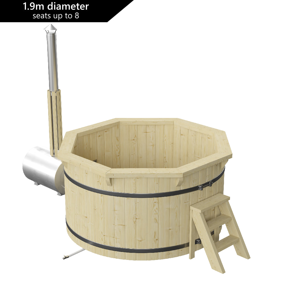 1.9m wood fired Hot Tub (External Heater) | Nordic Spa