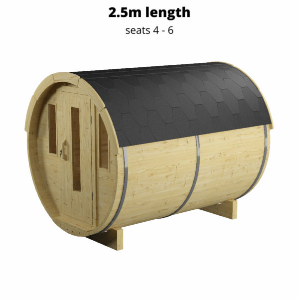 Nordic Spa 2.5m Sauna Barrel with Electric Heater
