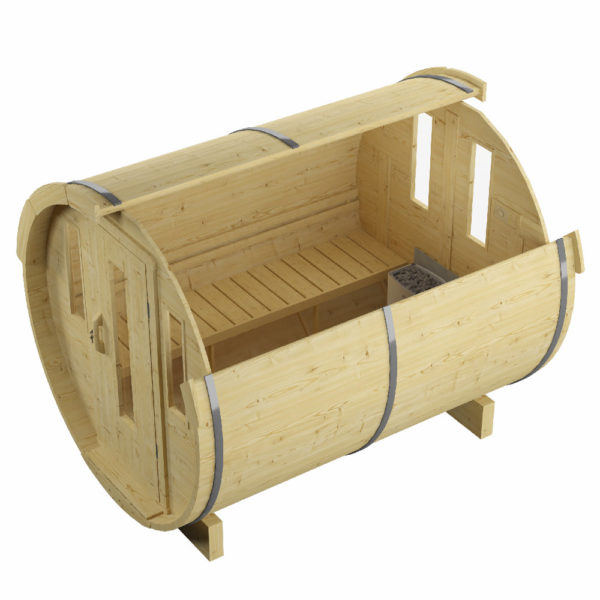 Nordic Spa 2.5m Sauna Barrel with Electric Heater